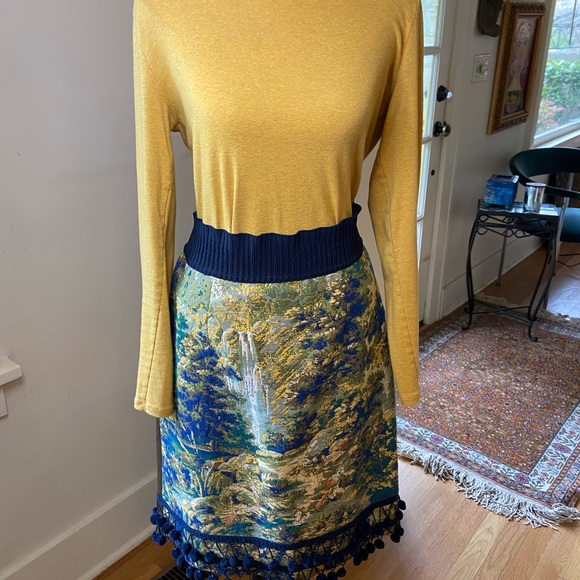 Funky Embroidered Skirt with Tassels from Anthropologie,All Products : American Fashion Style Bags On Sale